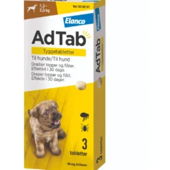 Clearance til hunde 1,3-2,5 kg 56 mg - loppe- og flåttablet til små hunde Plejemidler Til Hund Med Fokus På Sundhed Og Velvære