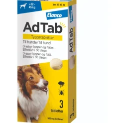 Hot til hunde 22–45 kg 900 mg – stærk loppe- og flåttablet til store hunde Plejemidler Til Hund Med Fokus På Sundhed Og Velvære