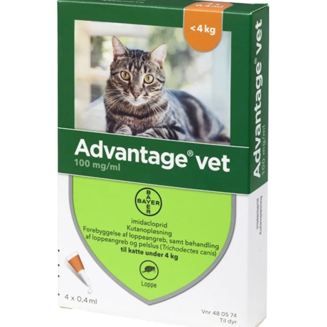 Outlet Advantage til kat 0,4 ml op til 4 kg Plejemidler Til Katte|Pleje Og Trivsel Til Killinger - Sundhed Pels Og Velvære