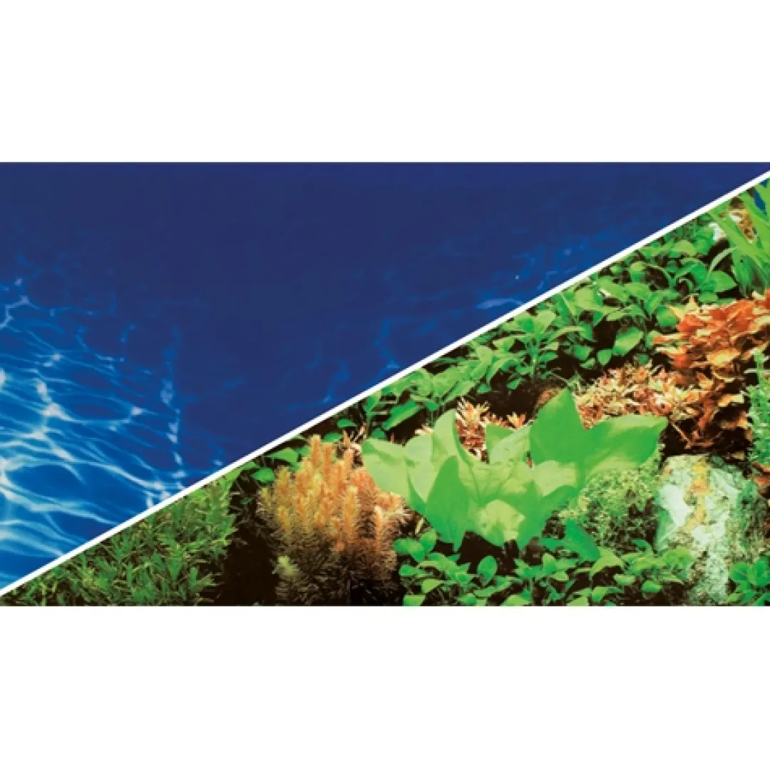 Discount Akvariebaggrund Marin blue / Plant 8 (50 cm høj) 100 cm Akvariebaggrunde