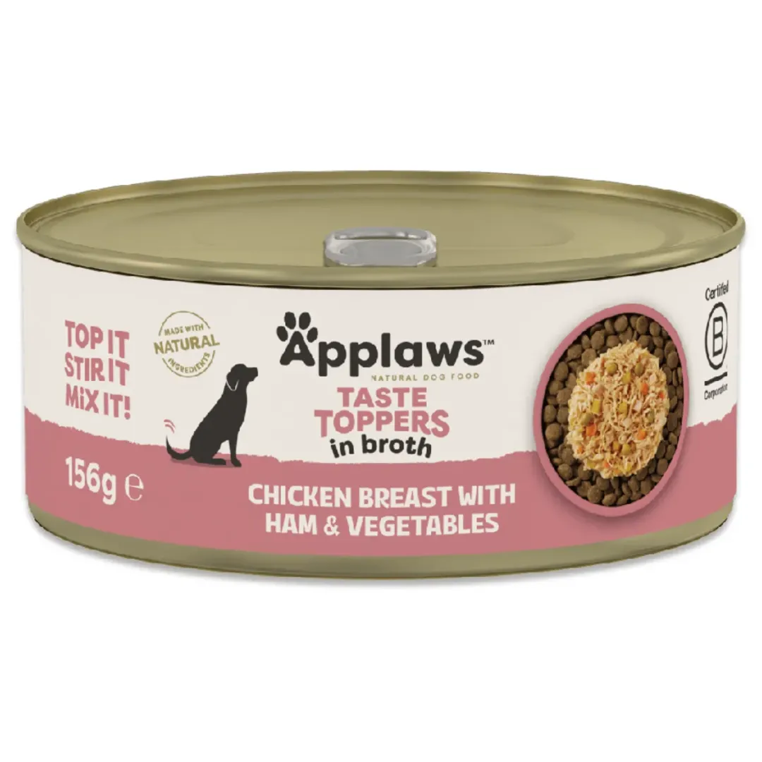Sale Applaws Hundevådmad Kylling og Skinke 156 g - Sund topping til hunden Hundefoder