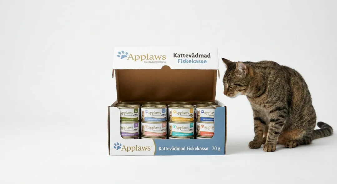 Clearance Applaws Kattevådmad Fiskekasse sovs 12 x 70 g Kattefoder & Snacks