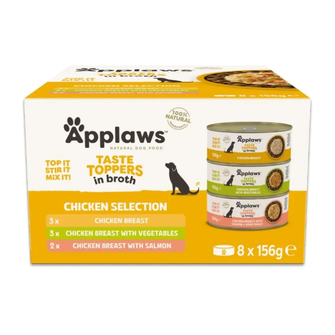 Discount Applaws multipack kylling i bouillon 8x156 gram Hundefoder