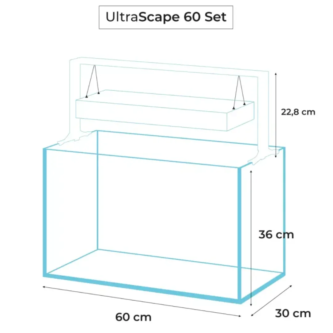 Akvarie og Lampe Ultra Scape 60 Snow Akvarier
