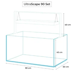 Sale Akvarie og Lampe Ultra Scape 90 Snow Akvarier