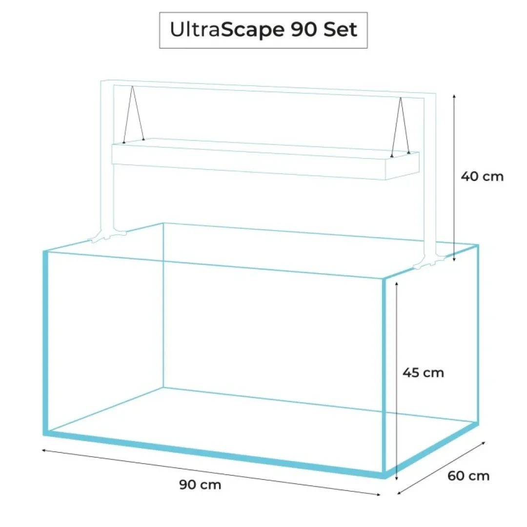 Sale Akvarie og Lampe Ultra Scape 90 Snow Akvarier