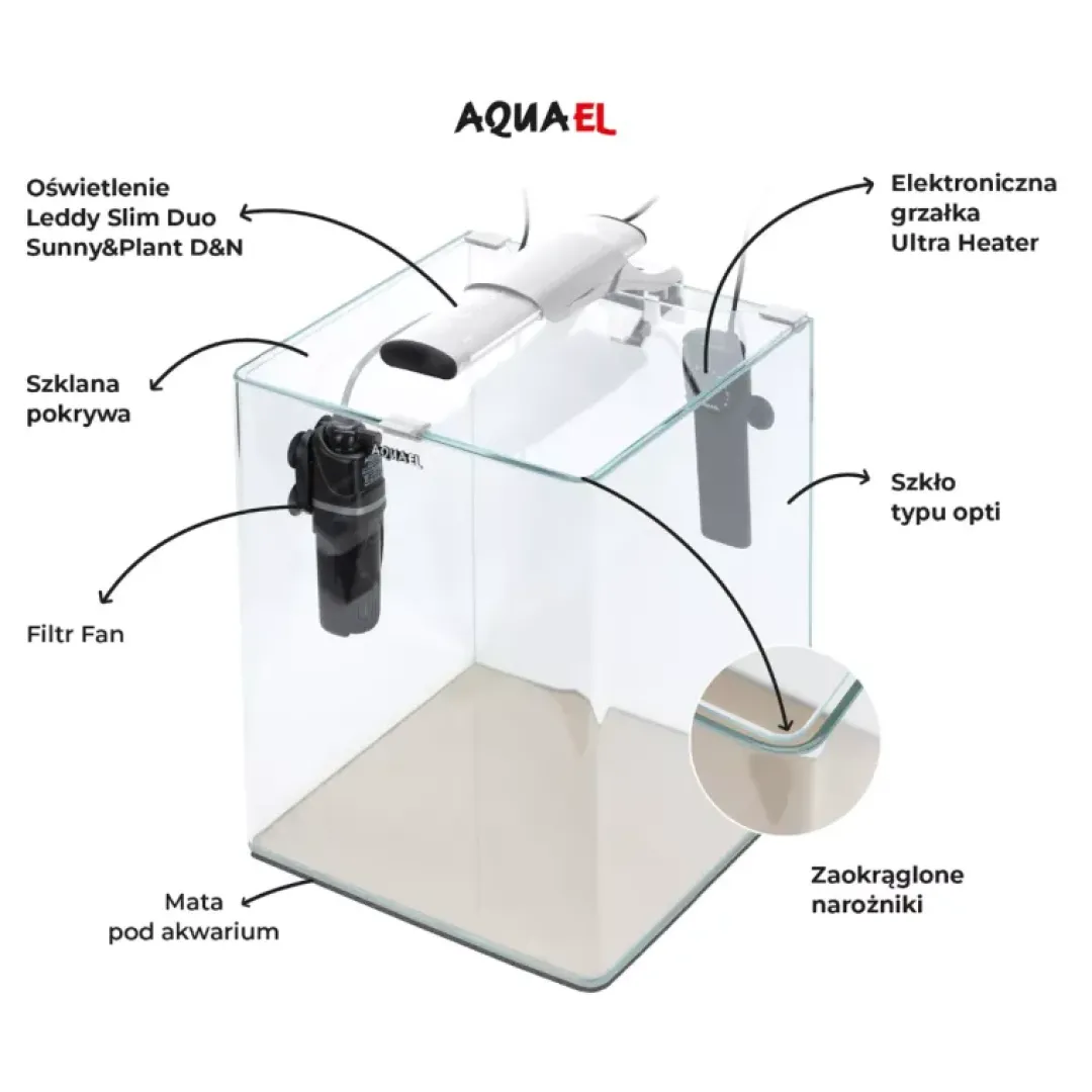 Discount Akvarie Opti Bent Hvid 30 Liter Akvarier