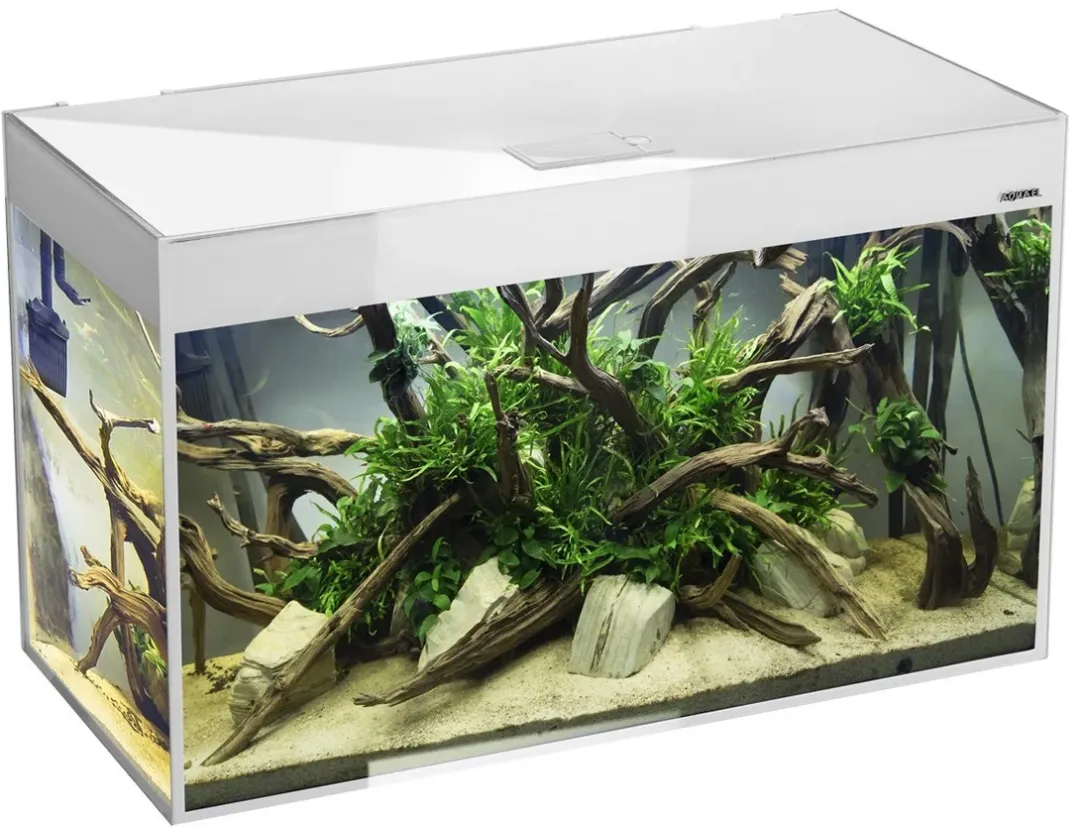 Clearance Glossy akvarie i Hvid 120 cm 260 Liter Akvarier