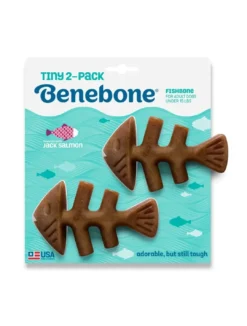 Outlet Fishbone Mini 2-pak - tyggeben med laksesmag Hundelegetøj Til Alle Hunde Leg Og Aktivering Året Rundt