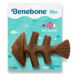Clearance Fishbone M - tyggeben med laksesmag Hundelegetøj Til Alle Hunde Leg Og Aktivering Året Rundt