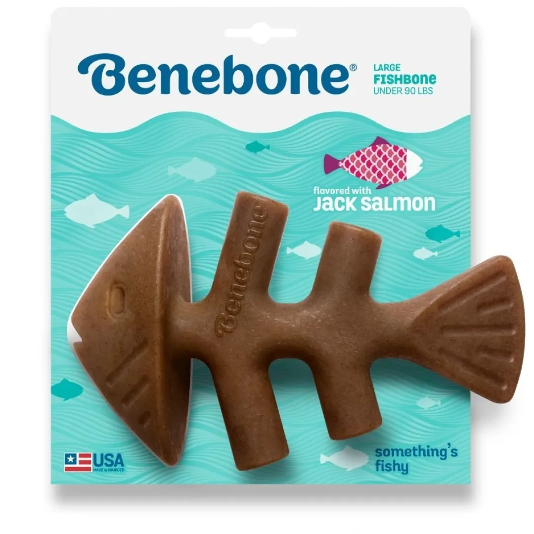 Sale Fishbone Stor 21 cm - tyggeben med laksesmag Hundelegetøj Til Alle Hunde Leg Og Aktivering Året Rundt