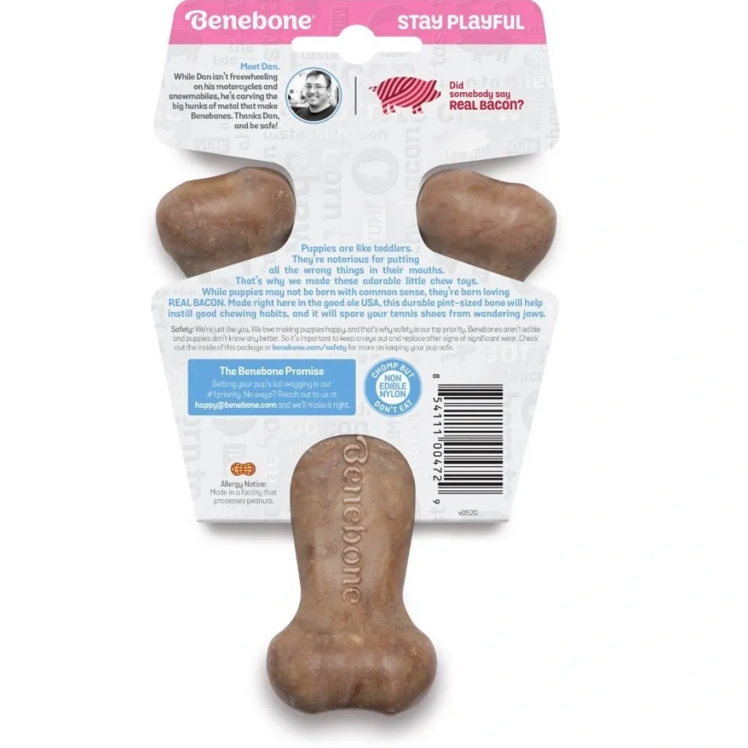 Puppy Wishbone Bacon S - hvalpe tyggeben med bacon Hundelegetøj Til Alle Hunde Leg Og Aktivering Året Rundt|Legetøj Til Hvalpe - Sjov Leg, Aktivering Og Tryghed Fra Første Dag