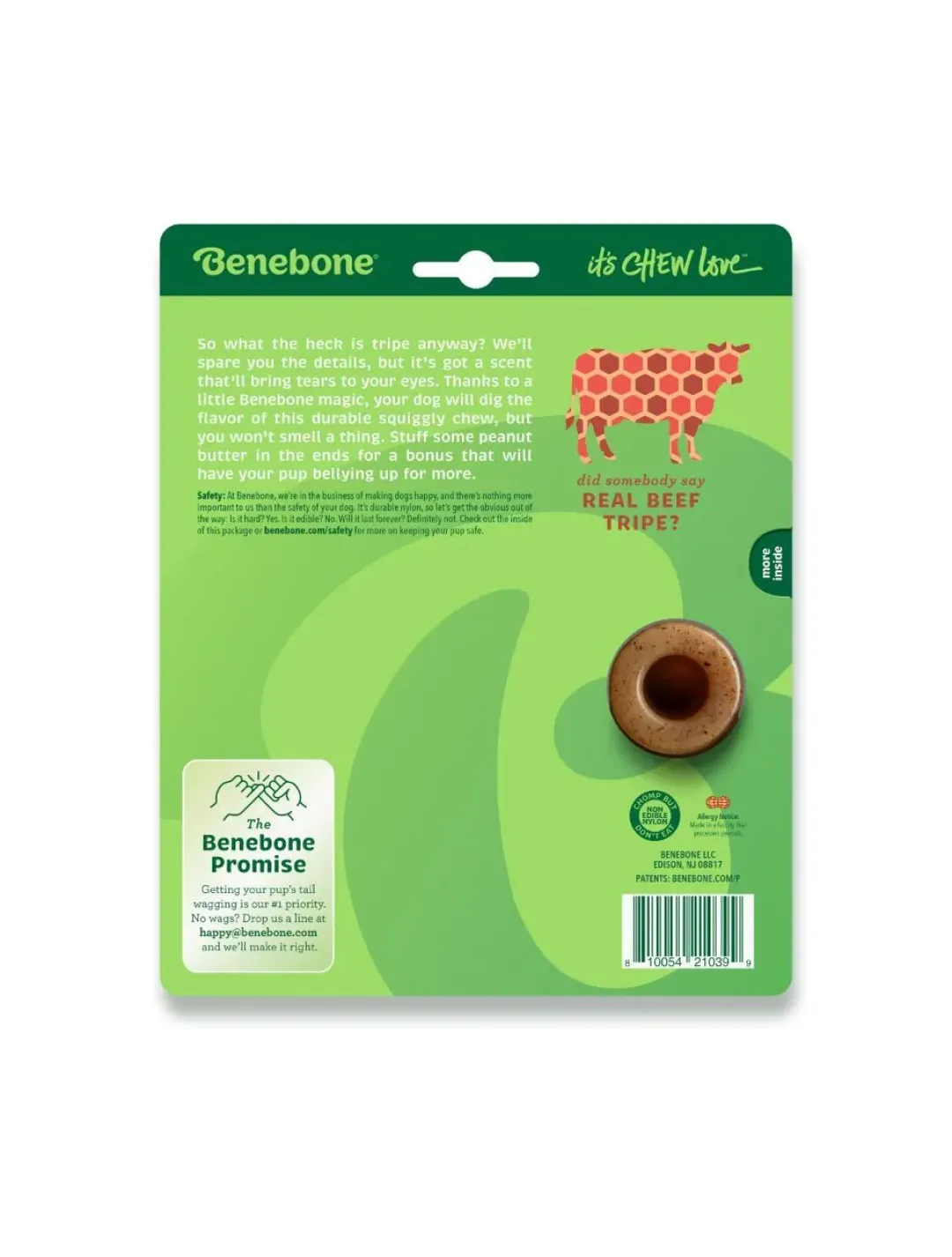 Best Benebone Tripe Bone Medium 14,5 cm - tyggeben Hundelegetøj Til Alle Hunde Leg Og Aktivering Året Rundt