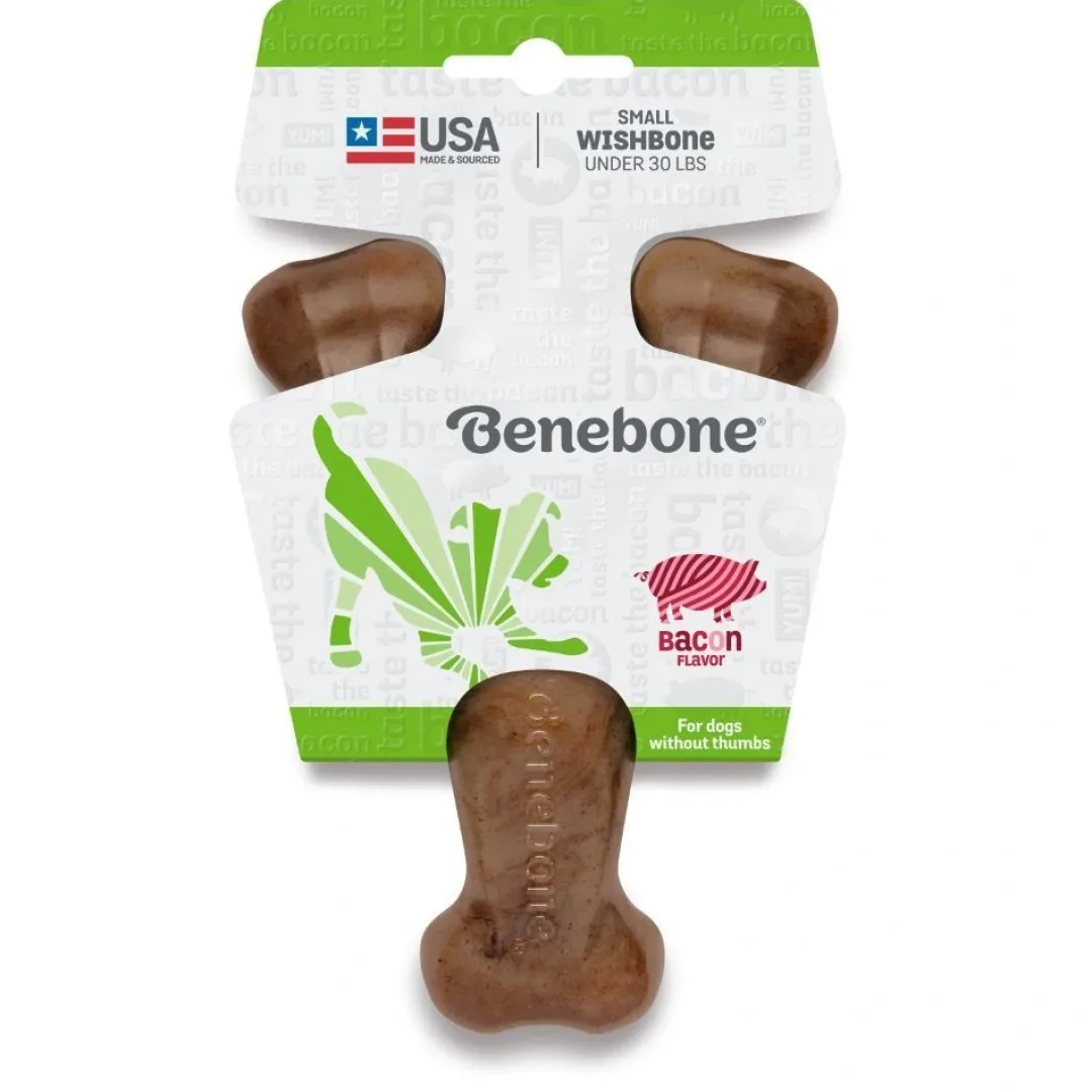 Outlet Wishbone Bacon S - tyggeben med bacon Hundelegetøj Til Alle Hunde Leg Og Aktivering Året Rundt