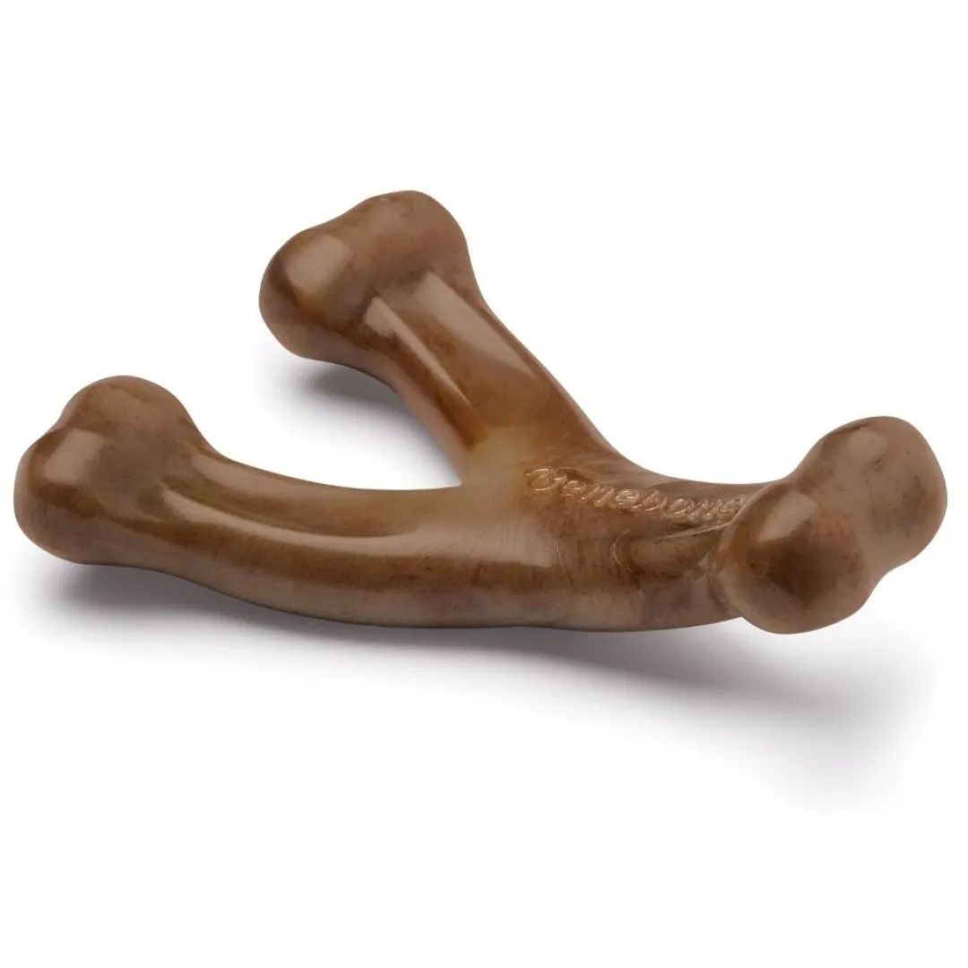 Outlet Wishbone Bacon S - tyggeben med bacon Hundelegetøj Til Alle Hunde Leg Og Aktivering Året Rundt