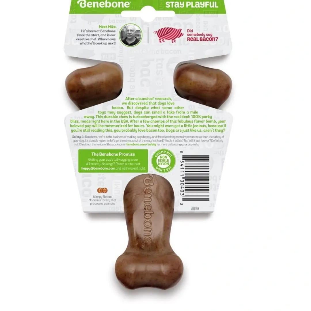 Outlet Wishbone Bacon S - tyggeben med bacon Hundelegetøj Til Alle Hunde Leg Og Aktivering Året Rundt