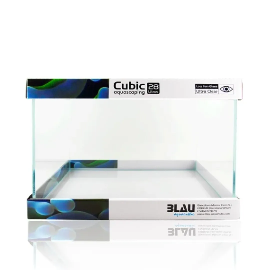 New Blau CUBIC Akvarium Aquascaping 28 L Optiwhite glas (40x25x28) Akvarier