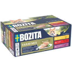 Online Bozita Mousse Mixedfarm 12x85 g - Kylling, Okse & Kalkun til Kat Kattefoder & Snacks