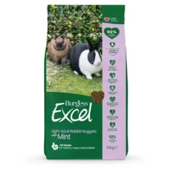 New Excel Light Kaninfoder 1,5 kg - Mint og Vægtkontrol Foder & Snack Til Gnavere & Kanin