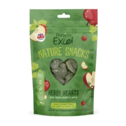 Excel Natures Snack Herby Hearts 60 g - Bagte urtesnacks til håndfodring Foder & Snack Til Gnavere & Kanin
