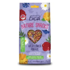 Hot Excel Wildflower Forage 75 g - Vilde blomster til naturlig fouragering Foder & Snack Til Gnavere & Kanin