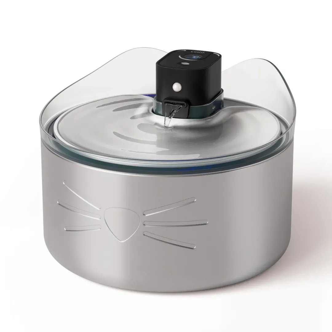 Sale Pixi Drikkefontæne Rustfrit stål UV-C 5 Liter Mad- Og Vandskåle Til Katte