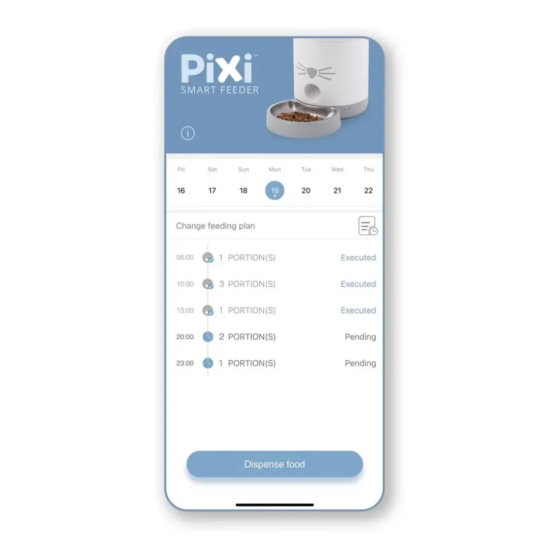 New Pixi Smart Foderautomat Hvid (WIFI) Mad- Og Vandskåle Til Katte|Killingeskåle - Mad- Og Vandskåle Til Killinger