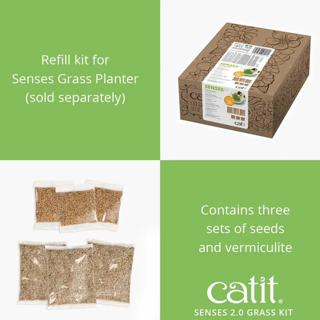 Sale Senses 2.0 Kattegræs Refill Kit sæt med 3 stk. Plejemidler Til Katte