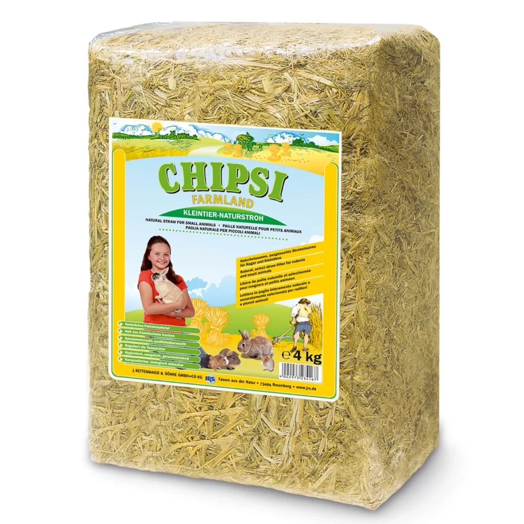 Chipsi Farmland Compact Halm 4 kg Foder & Snack Til Gnavere & Kanin
