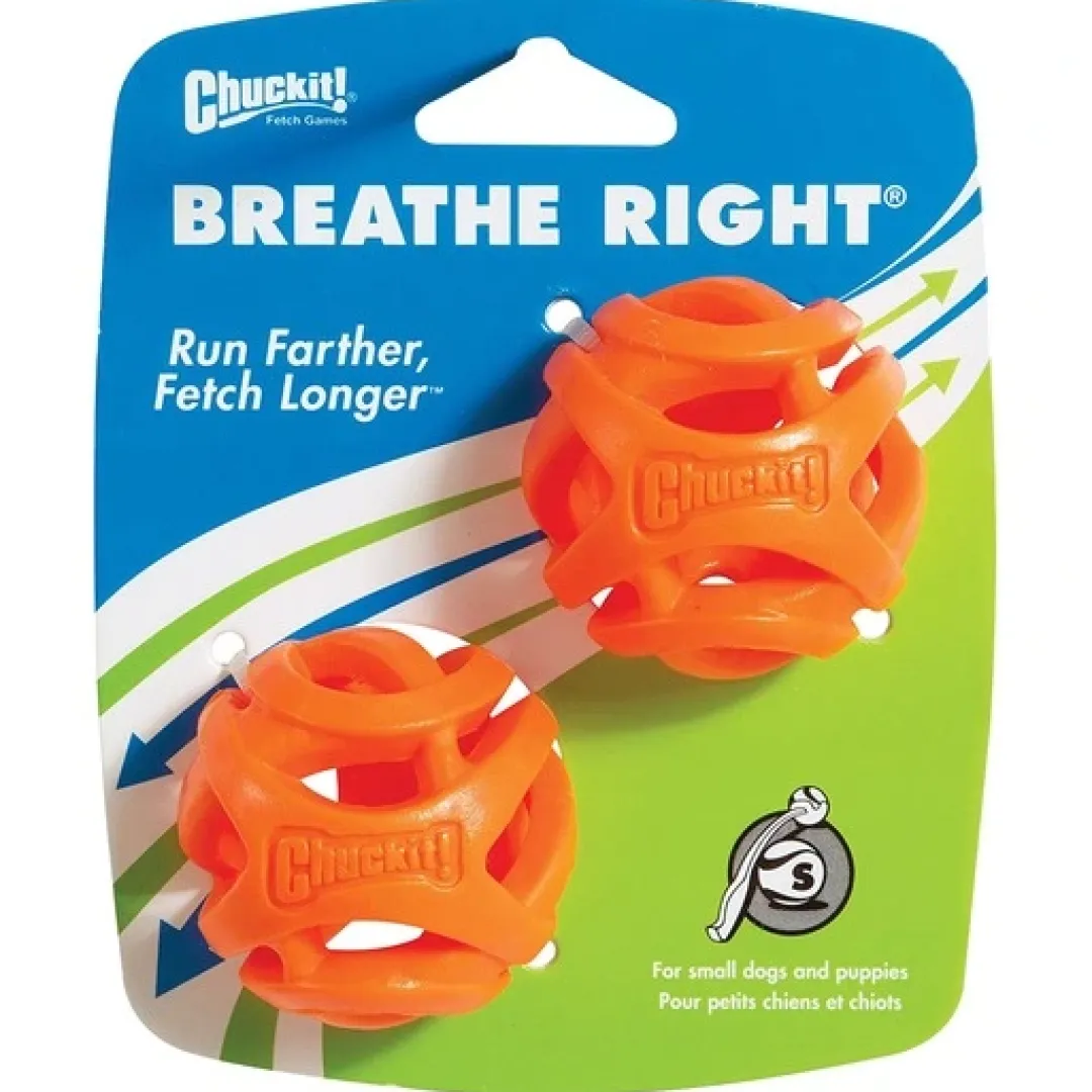 Best Chuckit Breathe Right Fetch Ball Small 2 stk Hundelegetøj Til Alle Hunde Leg Og Aktivering Året Rundt