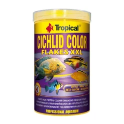Outlet Cichlid Color Flakes 1000 ml 160 g Fiskefoder Til Ferskvandsfisk