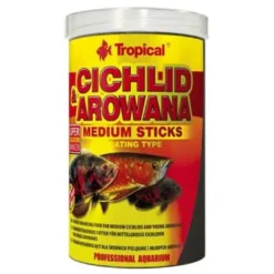 Cichlide og Arowana Medium Sticks 250 ml Fiskefoder Til Ferskvandsfisk