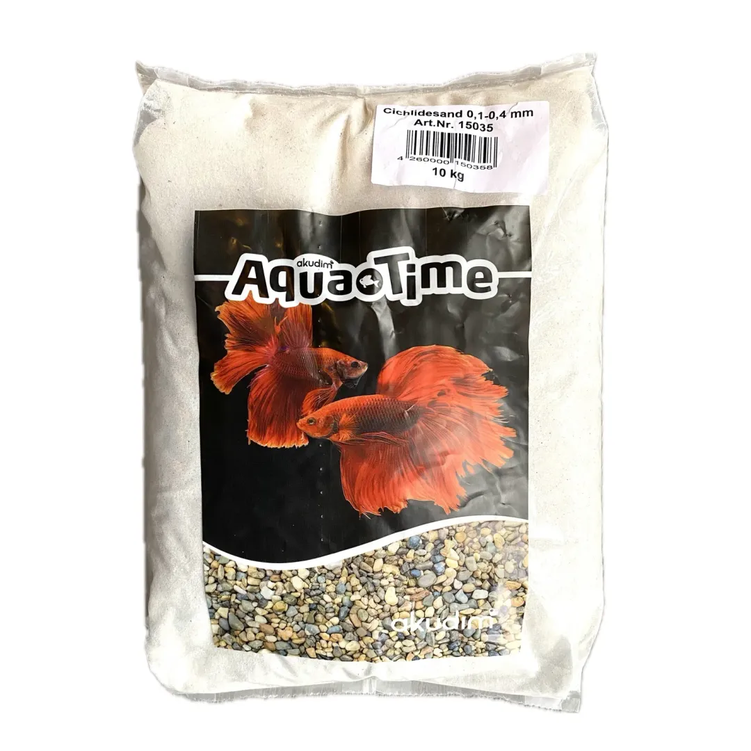 New Cichlidesand 0,1-0,4 mm. 10 kg Hvid Aquascaping