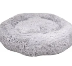 Clearance Cushion Krems fluffy rund hundeseng medium lysegrå Hundesenge Og Kurve Til Hunde - Bløde Og Komfortable|Sovepladser Til Hvalpe - Hundesenge, Kølemåtter Og Trygge Hvilesteder