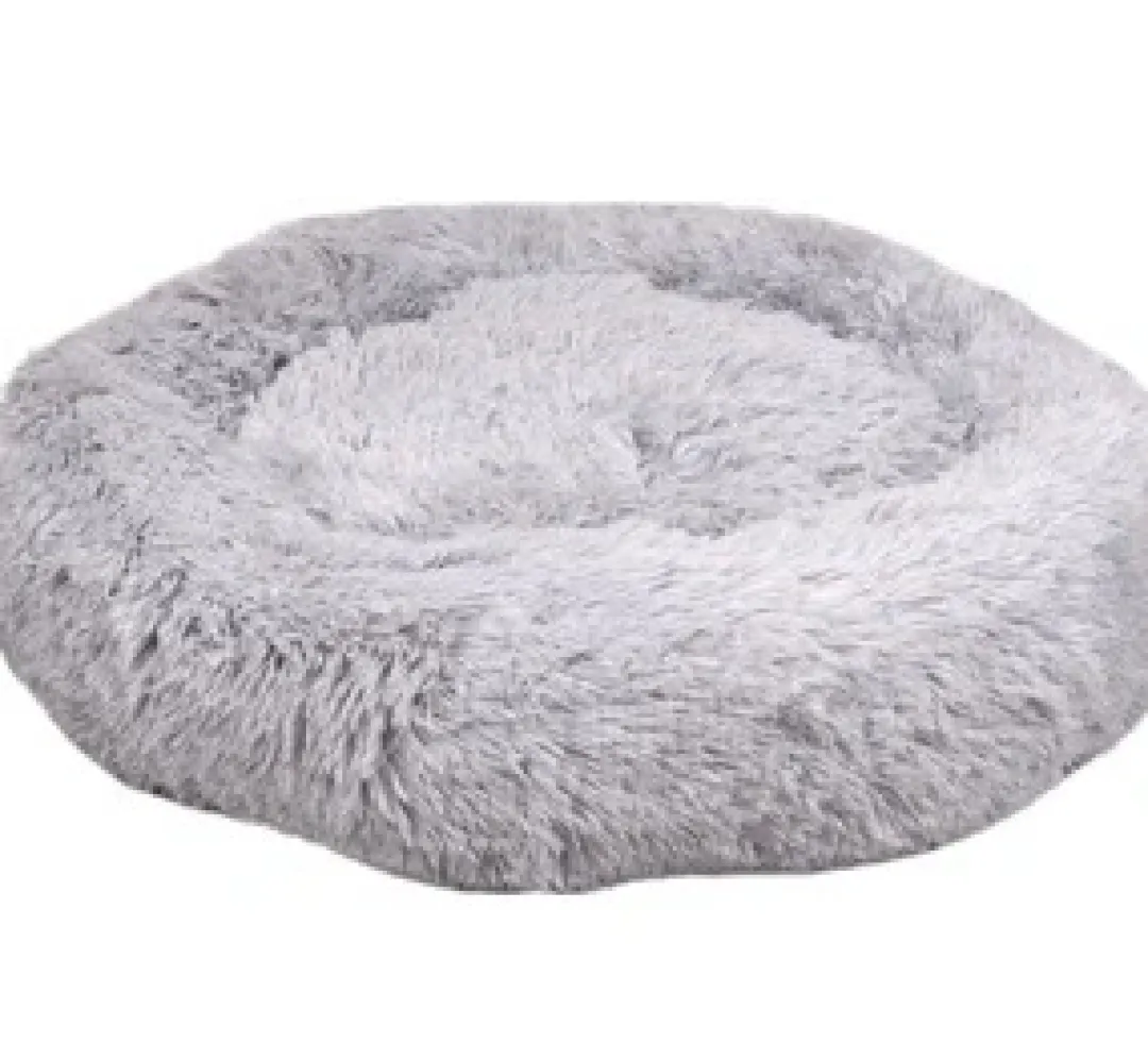 Clearance Cushion Krems fluffy rund hundeseng medium lysegrå Hundesenge Og Kurve Til Hunde - Bløde Og Komfortable|Sovepladser Til Hvalpe - Hundesenge, Kølemåtter Og Trygge Hvilesteder