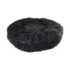 Hot Cushion Krems fluffy rund hundeseng medium sort Killingesenge Og Afslapningspladser - Trygge Hvilepladser Til Små Katte|Hundesenge Og Kurve Til Hunde - Bløde Og Komfortable