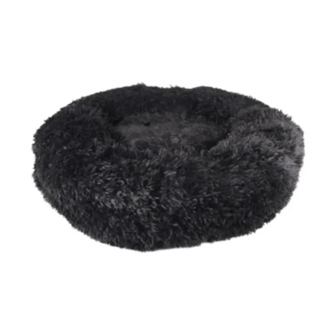 Hot Cushion Krems fluffy rund hundeseng medium sort Killingesenge Og Afslapningspladser - Trygge Hvilepladser Til Små Katte|Hundesenge Og Kurve Til Hunde - Bløde Og Komfortable