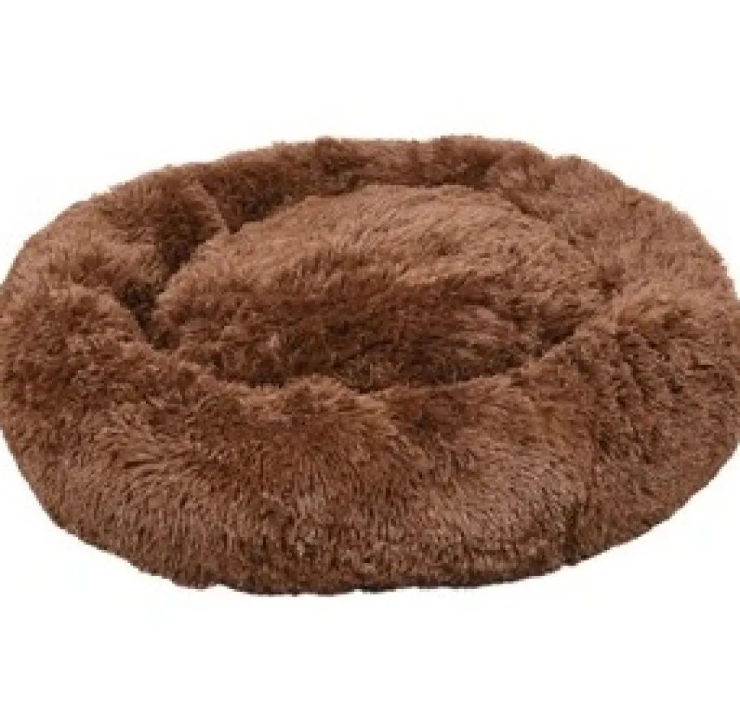Sale Cushion Krems fluffy rund hundeseng medium mørkebrun Hundesenge Og Kurve Til Hunde - Bløde Og Komfortable|Sovepladser Til Hvalpe - Hundesenge, Kølemåtter Og Trygge Hvilesteder