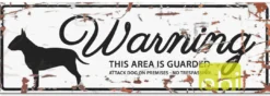 New D&D WARNING SIGN Bull Terrier Hvid Tilbehør Til Hund - Alt Til En Glad Og Tryg Hverdag For Din Bedste Ven
