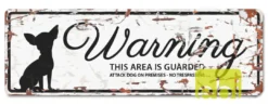 New D&D WARNING SIGN Mini Chihuahua Hvid Tilbehør Til Hund - Alt Til En Glad Og Tryg Hverdag For Din Bedste Ven