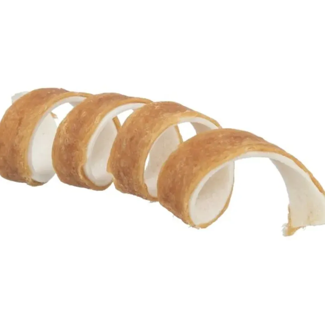 New Denta Fun Ande tygge spiral 12 cm - lækker tyggeben med and Snacks Til Hvalpe - Lækre Godbidder Til Træning Og Forkælelse|Hundeguf Og Tyggeben Til Hunde