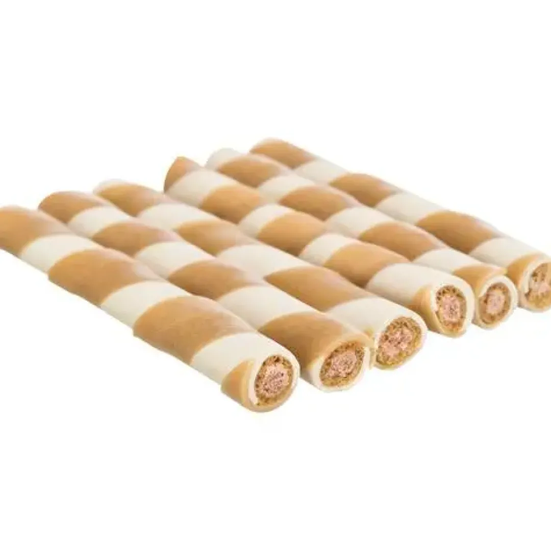 Discount Denta Fun Tyggerulle med Kyllingefyld 10 cm - tyggeglæde til hunde Snacks Til Hvalpe - Lækre Godbidder Til Træning Og Forkælelse|Hundeguf Og Tyggeben Til Hunde