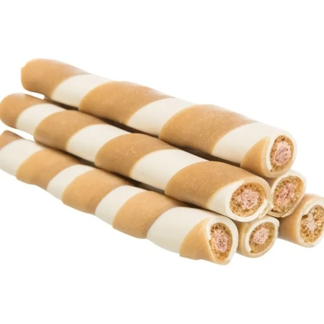 Discount Denta Fun Tyggerulle med Kyllingefyld 10 cm - tyggeglæde til hunde Snacks Til Hvalpe - Lækre Godbidder Til Træning Og Forkælelse|Hundeguf Og Tyggeben Til Hunde