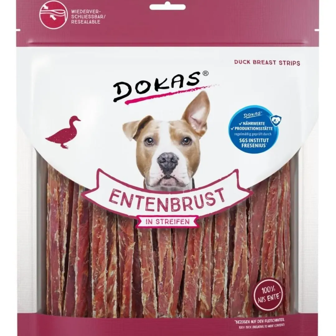 Hot Dokas Andebryststrimler 500 g - naturlige hundesnacks Snacks Til Hvalpe - Lækre Godbidder Til Træning Og Forkælelse|Hundeguf Og Tyggeben Til Hunde