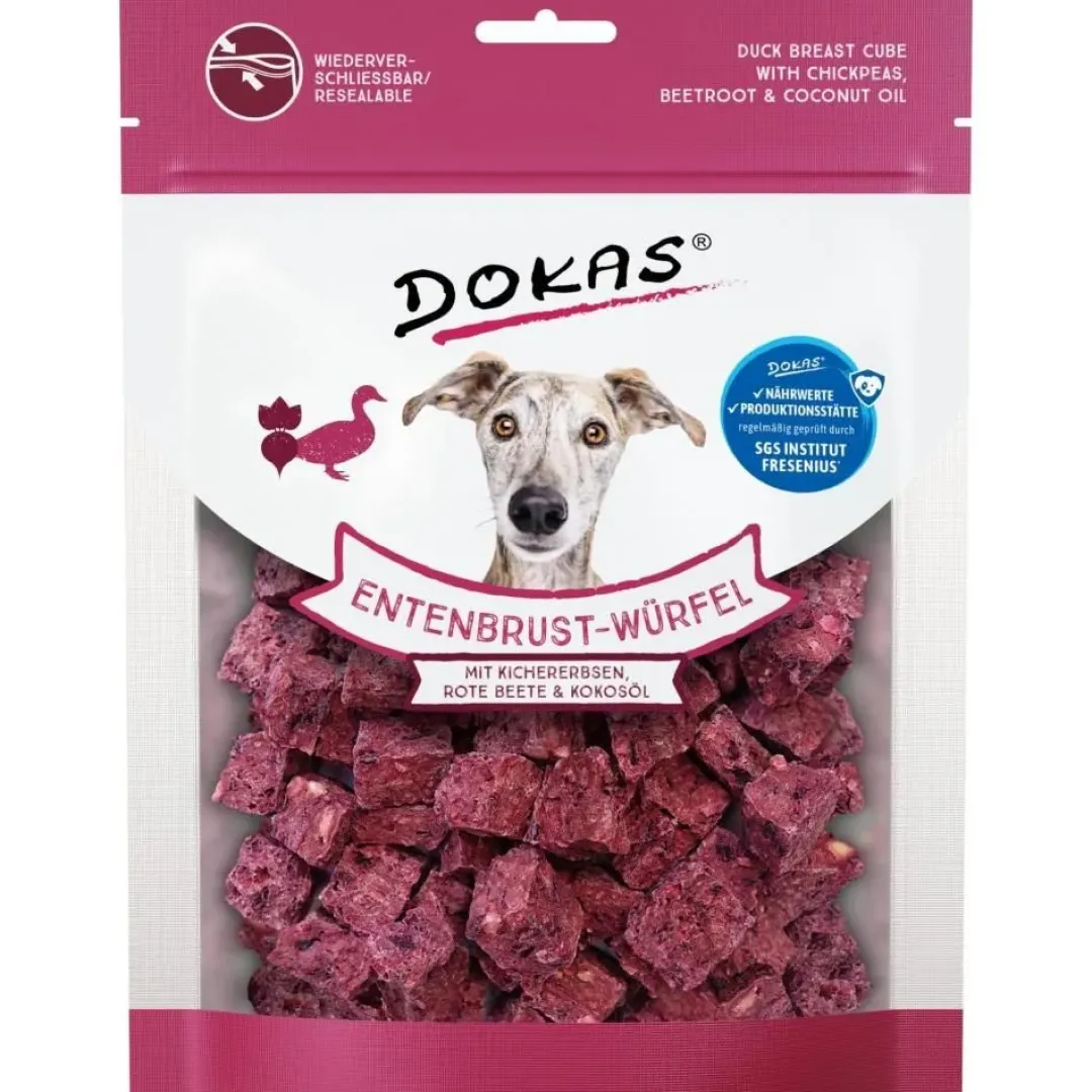 Hot Dokas Andebrysttern med kikærter 150 g - naturlige hundesnacks Snacks Til Hvalpe - Lækre Godbidder Til Træning Og Forkælelse|Hundeguf Og Tyggeben Til Hunde