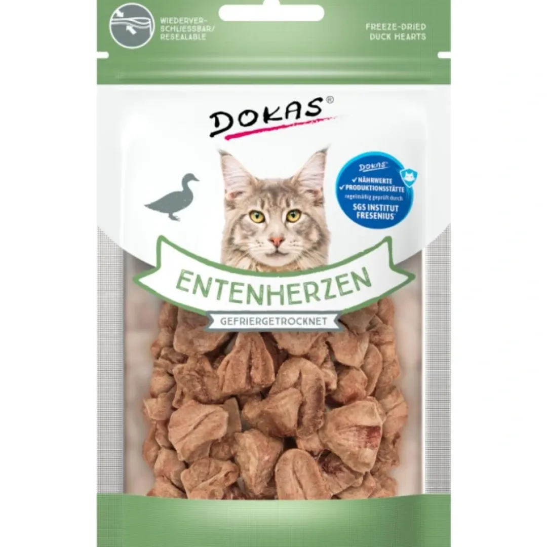 Dokas Kat Andehjerter 15 g - Naturlig skånsom og uimodståelig godbid til katte Kattefoder & Snacks|Killingesnacks - Sunde Godbidder Til Killinger