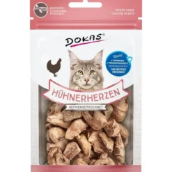 Dokas Kat Frysetørrede kyllingehjerter 15 Gram Kattefoder & Snacks|Killingesnacks - Sunde Godbidder Til Killinger