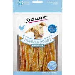 Sale Dokas Kyllingebryststrimler 70 g - naturlige hundesnacks Snacks Til Hvalpe - Lækre Godbidder Til Træning Og Forkælelse|Hundeguf Og Tyggeben Til Hunde