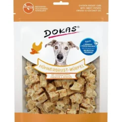 Hot Dokas Kyllingebrysttern med sød kartoffel 150 g - naturlige hundesnacks Snacks Til Hvalpe - Lækre Godbidder Til Træning Og Forkælelse|Hundeguf Og Tyggeben Til Hunde