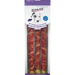 New Dokas 1 meter tyggepind med and 315 g - ekstra lang tyggeven til hunde Snacks Til Hvalpe - Lækre Godbidder Til Træning Og Forkælelse|Hundeguf Og Tyggeben Til Hunde